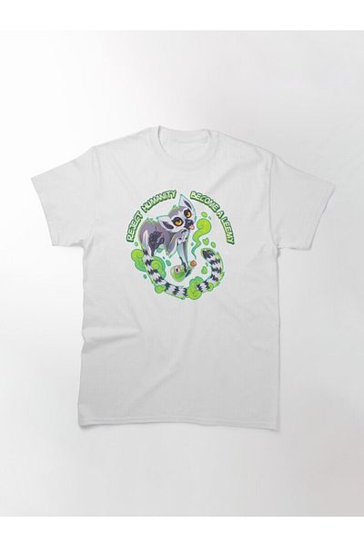ZOKAWEAR Tricou cu imprimare unisex, cu o formă lejeră, Reject Humanity, Become A Leemy!-Lemur Potion Design