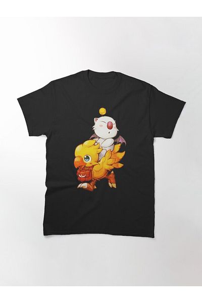 ZOKAWEAR Tricou cu imprimeu Chocobo & Moogle Final Fantasy Design Loose Fit