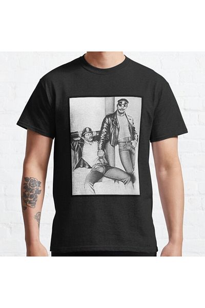 ZOKAWEAR Loose Fit Vintage Tom Of Finland - Tricou imprimat cu design Frisky Duo