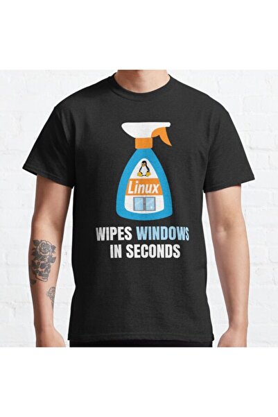 ZOKAWEAR Tricou cu imprimeu unisex, cu un design largi, amuzant Linux Windows...