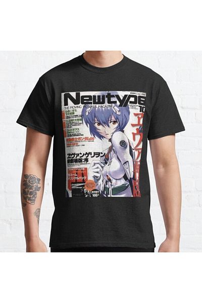 ZOKAWEAR Loose Fit Nge - Tricou imprimat cu coperta revistei Rei Ayanami