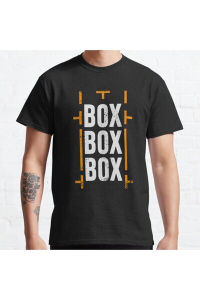 ZOKAWEAR Unisex Formula 1 'Box Box' Racing Pitstop Patterned T-shirt - Loose Fit