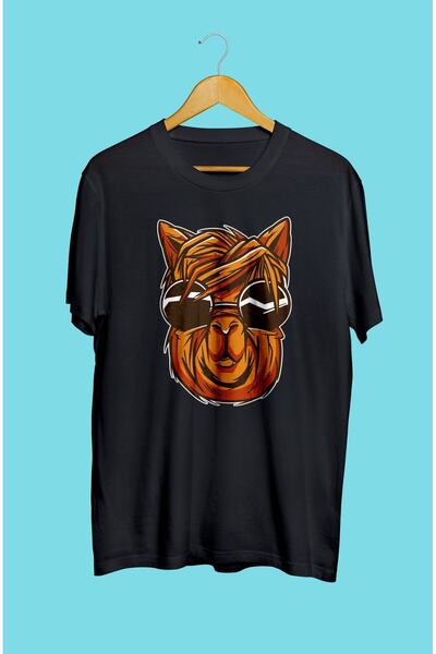 ZOKAWEAR Τυπωμένο μπλουζάκι Loose Fit Unisex Glasses Llama Animal Nature Design