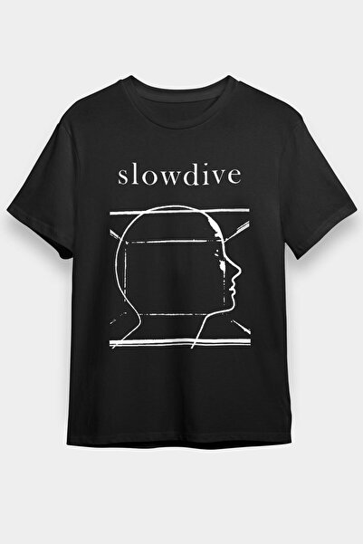ZOKAWEAR Unisex Loose Fit Slowdive εμπριμέ μαύρο T-shirt - Tshirt