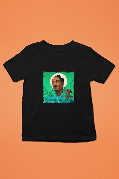 ZOKAWEAR تي شيرت أسود بطبعة سنوب دوج فضفاض للجنسين