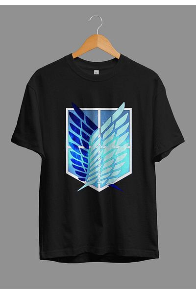 ZOKAWEAR Tricou cu design imprimat unisex, cu simboluri Attack On Titan, loose fit