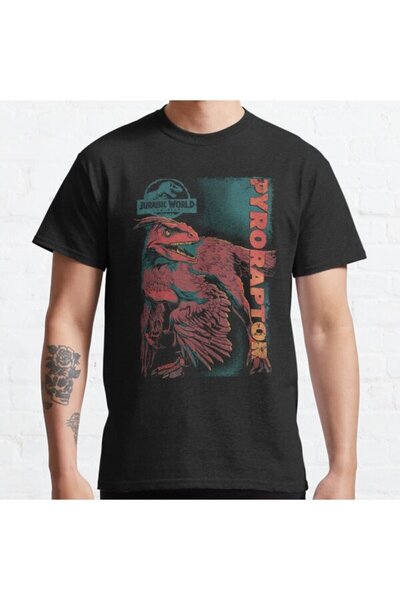 ZOKAWEAR Tricou imprimat cu afiș unisex Jurassic World Dominion Pyroraptor