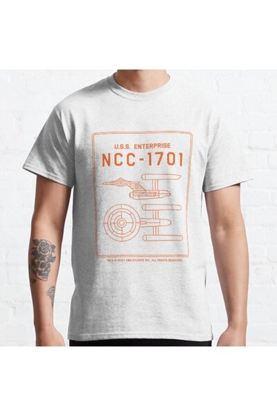 ZOKAWEAR Μπλουζάκι Loose Fit Unisex Star Trek Uss Enterprise Ncc-1701 Schemat...