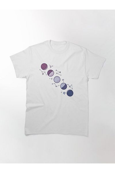 ZOKAWEAR Μπλουζάκι με τυπωμένο σχέδιο Loose Fit Unisex Moon Phases And Stars