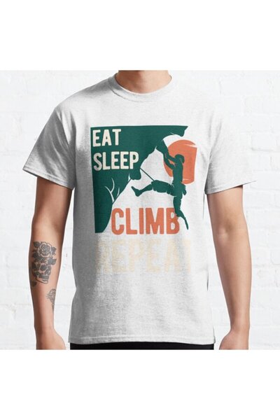 ZOKAWEAR Loose Fit Unisex Funny Rock Climbing Design Printed T-shirt
