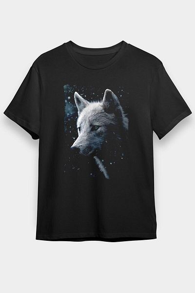 ZOKAWEAR Μαύρο μπλουζάκι Unisex Loose Fit Wolf Printed