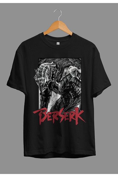 ZOKAWEAR Tricou cu imprimeu unisex cu design de personaj Berserk Anime Guts, loose fit