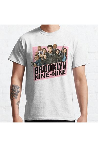ZOKAWEAR Μπλουζάκι Loose Fit Unisex Brooklyn Nine-nine Pink με τυπωμένο λογότυπο