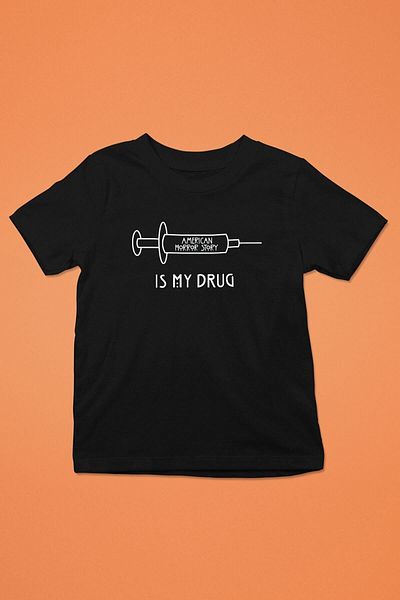 ZOKAWEAR Tricou negru cu imprimeu American Horror Story, unisex, cu croiala larga