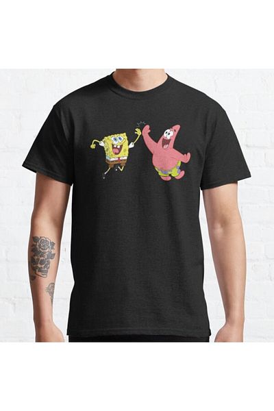 ZOKAWEAR Μπλουζάκι Loose Fit Unisex Μπομπ Σφουγγαράκης Patrick High Five με στάμπα