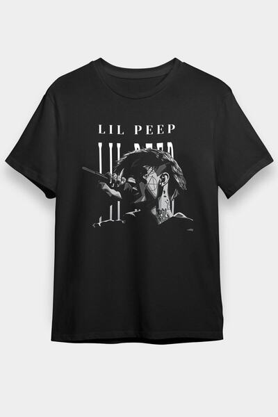 ZOKAWEAR Tricou negru unisex cu imprimeu Lil Peep - Tricou cu potrivire liberă