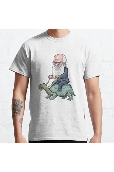ZOKAWEAR Μπλουζάκι Loose Fit Unisex με στάμπα με σχέδιο Charles Darwin