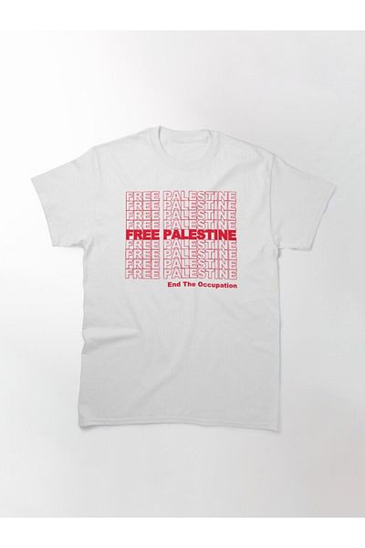 ZOKAWEAR Tricou imprimat cu design loose fit unisex gratuit Palestina End The Occupation