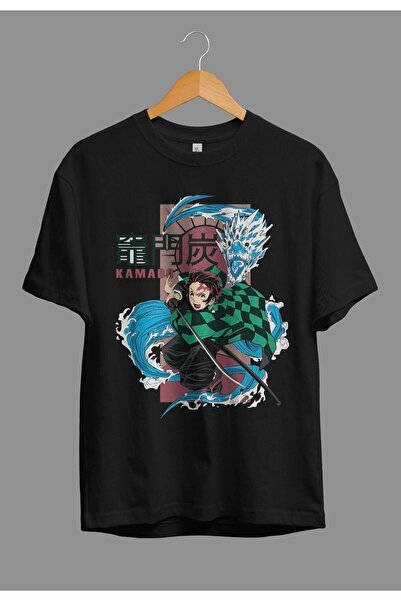 ZOKAWEAR تي شيرت مطبوع عليه نمط فضفاض للجنسين من Demon Slayer Tanjiro Kamado ...