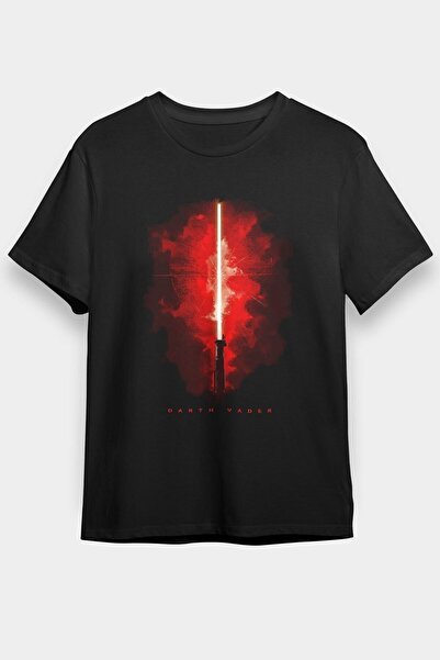 ZOKAWEAR تي شيرت أسود مطبوع عليه حرب النجوم (DART VADER) للجنسين - تي شيرت