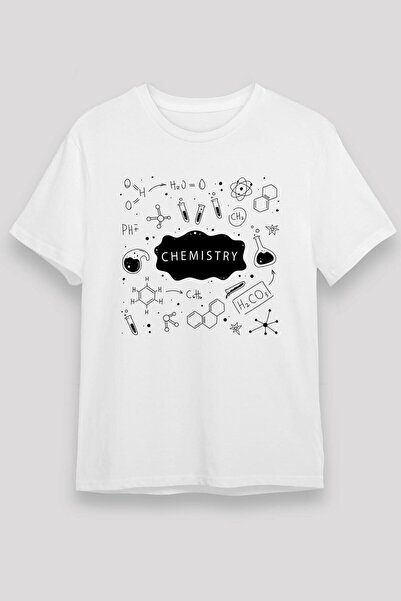 ZOKAWEAR Λευκό μπλουζάκι Unisex Loose Fit Chemistry Ties με στάμπα