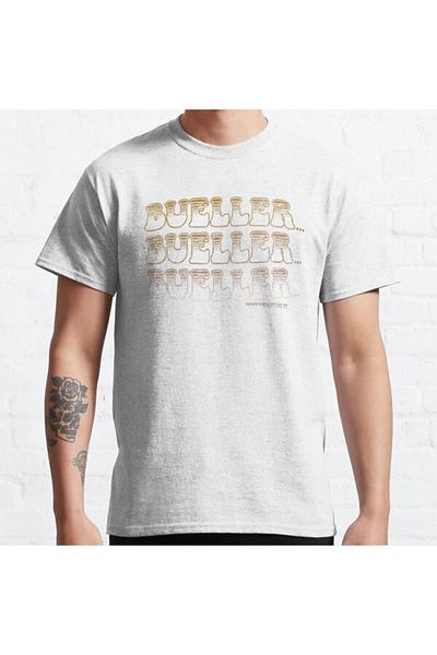 ZOKAWEAR Τυπωμένο μπλουζάκι Loose Fit Unisex Ferris Bueller's Day Off Vintage Text Stack Design