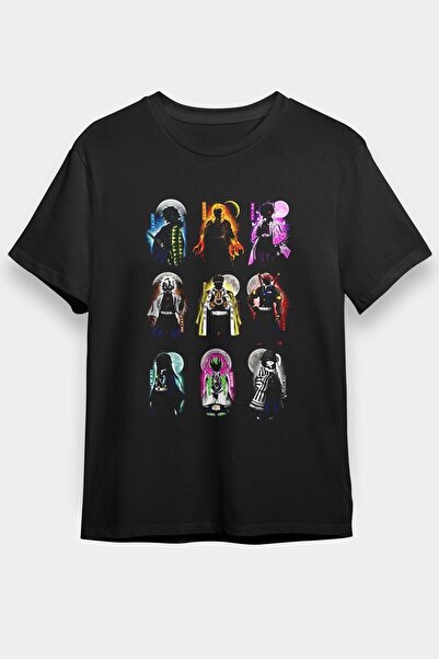 ZOKAWEAR Tricou unisex negru cu imprimeu loose fit Demon Slayer - tricou
