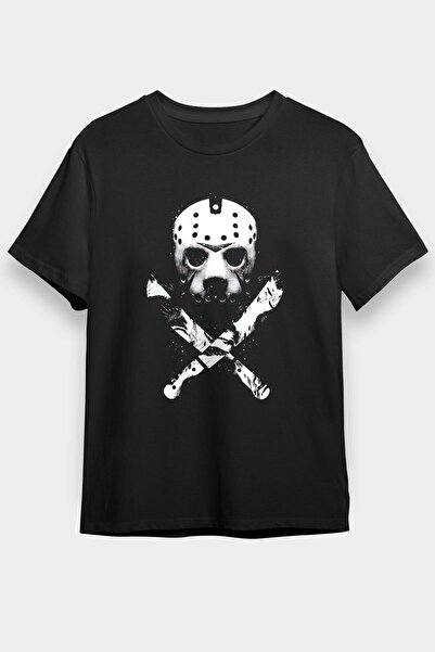 ZOKAWEAR Tricou negru unisex, cu croiala liberă, Friday The 13th