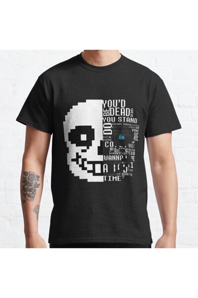 ZOKAWEAR Bol Kalıp Unisex Undertale Sans Shirt Tasarım Baskılı Tshirt