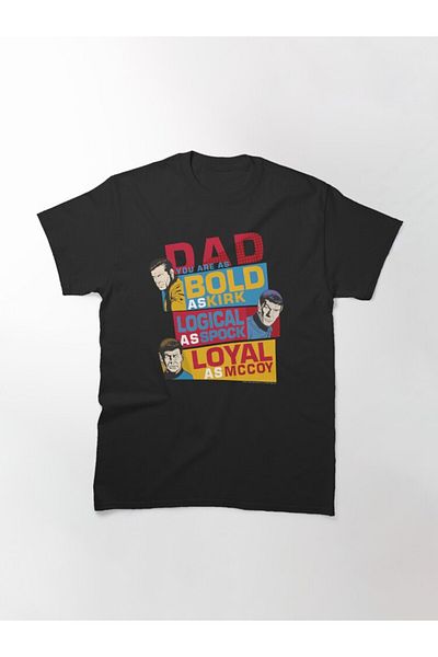 ZOKAWEAR Tricou cu imprimare unisex Star Trek, de ziua tatălui, tu ești îndrăzneț, logic, loial