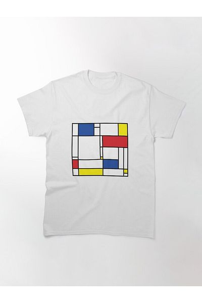 ZOKAWEAR Loose Fit Unisex Mondrian Minimalist De Stijl Μοντέρνα Τέχνη ©   Μπλουζάκι με στάμπα Fatfatin Design