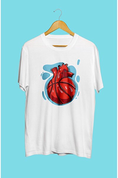 ZOKAWEAR Μπλουζάκι με τυπωμένο σχέδιο καρδιάς για μπάσκετ μπάσκετ