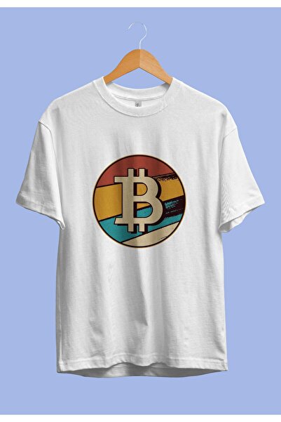 ZOKAWEAR Μπλουζάκι με τυπωμένο ρετρό σχέδιο Bitcoin Loose Fit