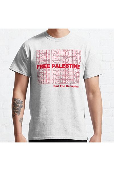 ZOKAWEAR Tricou imprimat cu design loose fit unisex gratuit Palestina End The Occupation
