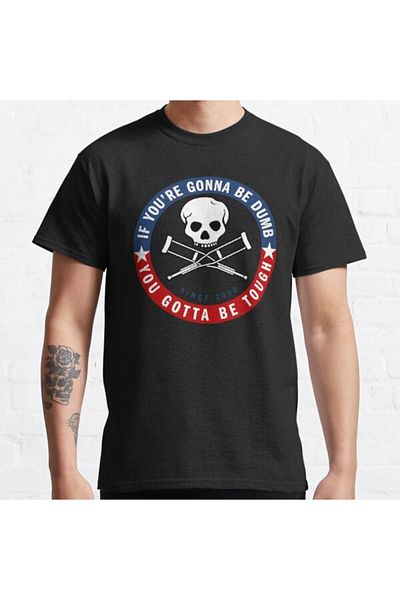 ZOKAWEAR Μπλουζάκι με τυπωμένο λογότυπο Loose Fit Unisex Jackass Forever If You're Gonna Be Dumb Be Tough