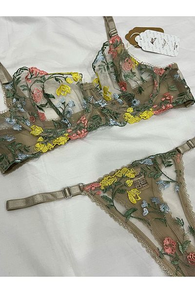mendoza store Σετ σουτιέν Brode Mink Color Floral