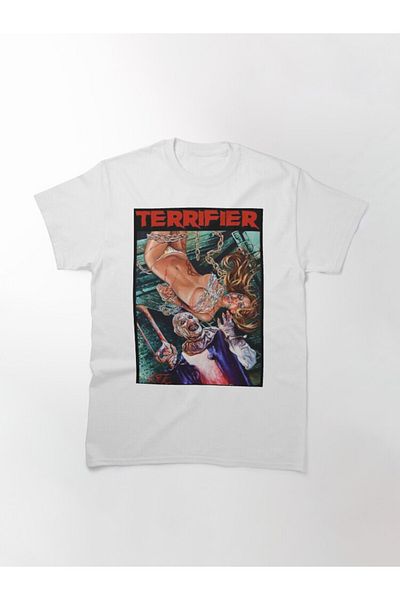 ZOKAWEAR Tricou cu imprimare unisex, cu croiala largă, cu artă Terrifier The Clown Horror Movie Art Design