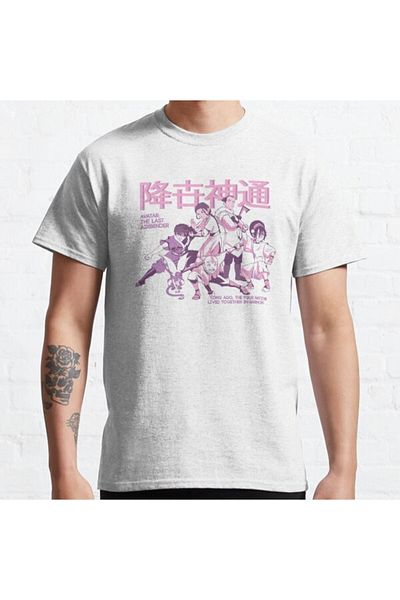 ZOKAWEAR Loose Fit Unisex Avatar: The Last Airbender Pastel Kanji Group Shot Design Τυπωμένο μπλουζάκι