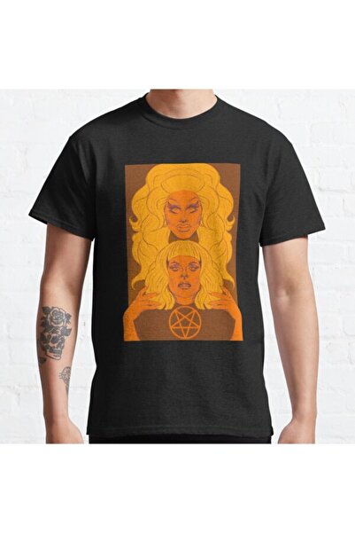 ZOKAWEAR تيشيرت فضفاض مطبوع بتصميم تريكسي وكاتيا برتقالي للجنسين