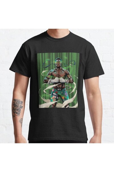 ZOKAWEAR Тениска с аниме щампа на шампиона на UFC в средна категория Израел А...