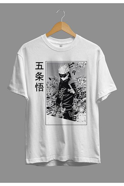ZOKAWEAR Loose Fit Jujutsu Kaisen Satoru Gojo (SENSEİ) Anime Character Printed Design T-Shirt