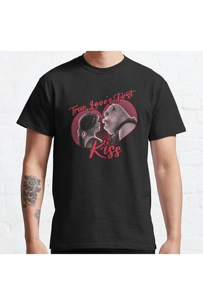 ZOKAWEAR Tricou imprimat unisex Shrek de Ziua Îndrăgostiților Fiona Shrek True Love's First Kiss Design