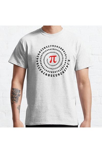 ZOKAWEAR Tricou imprimat irațional cu model unisex Pi,?, spirală, știință, matematică, matematică