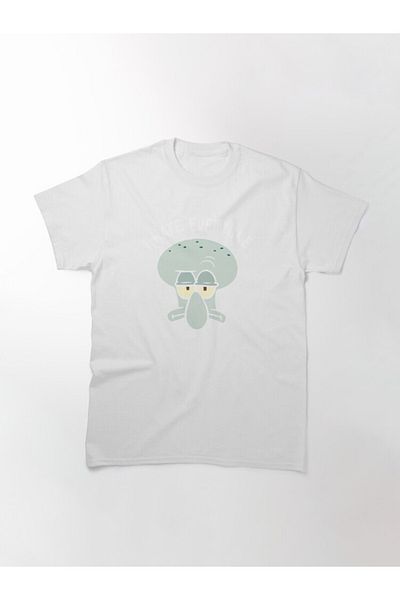 ZOKAWEAR Loose Fit Unisex Μπομπ Σφουγγαράκης Squarepants Squidward Hates Everyone Σχέδιο πορτραίτου εμπριμέ μπλουζάκι