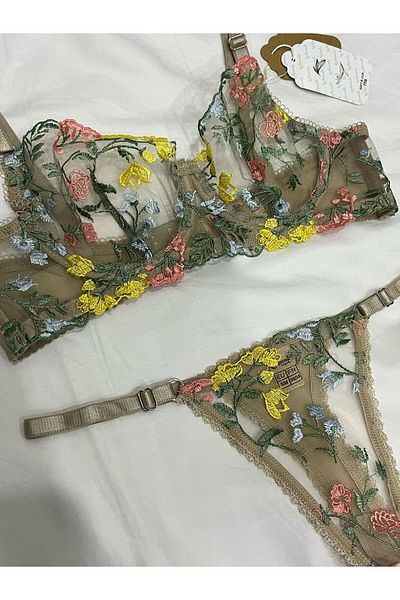 mendoza store Σετ σουτιέν Brode Mink Color Floral