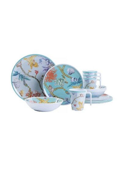 Kılıçaslan Camp 16 Piece Melamine Plate Set
