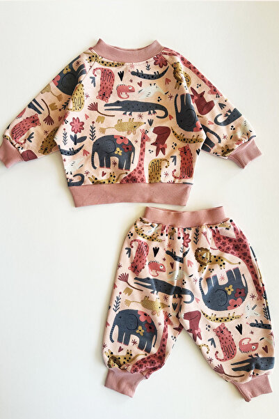 YUMURCAKEVİ Spring Baby Set, Baby Girl Top and Bottom Set, Baby Girl Cotton P...