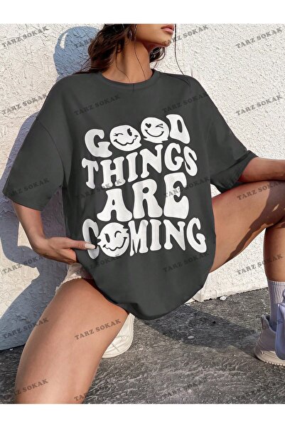 Tarzsokak Tricou cu umăr căzut cu slogan unisex BAY - KOD-1346