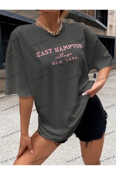 Tarzsokak Top cu text pe umăr brodat unisex BAY - Damla KOD-1351