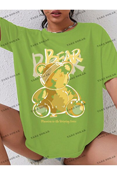 Tarzsokak Unisex BAY Medved i slogan Štampano Žene T-shirt KOD-1338